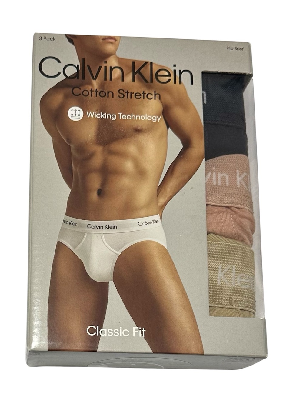 Calvin Klein 3 Men's Cotton Stretch Hip Briefs 2X-Large 44-46 NB2613-946